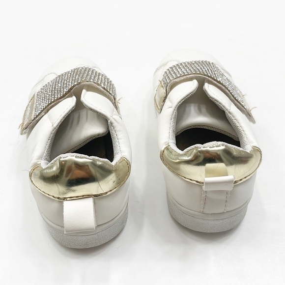 Bebe toddler girls white/gold rhinestone sneakers - Picture 6 of 9